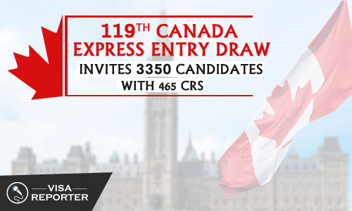 119th Canada Express Entry Draw Invites 3350 Candidates with 465 CRS