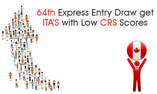 64th Express Entry draw get ITA's with low CRS scores