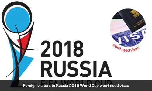 Visa free entry for Travelers to Russia for 2018 football World Cup