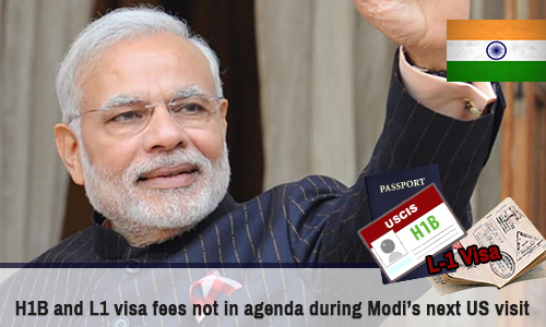 H1B and L1 visa fees not in agenda during Modi’s next US visit