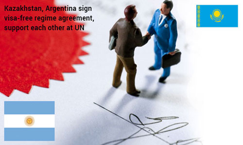 Visa free regime for the citizens of Kazakhstan, Argentina.