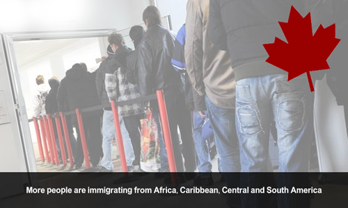 Canada sees rise in immigrants from Caribbean, Africa, South & Central America