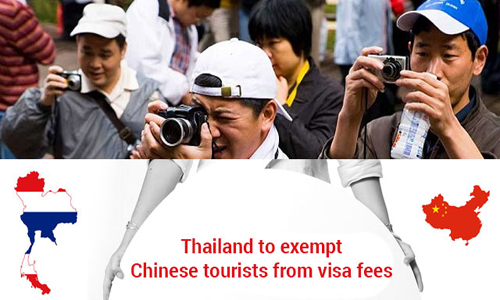 Chinese tourists visiting Thailand are exempted from visa fees