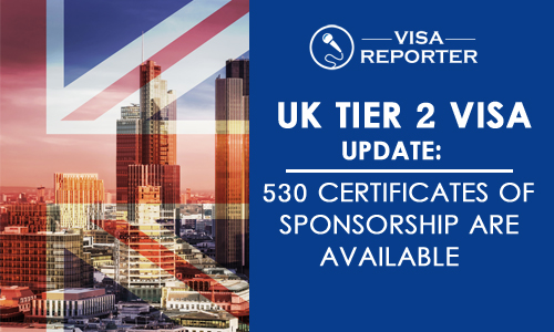 UK Tier 2 Visa Update: 530 Certificates of Sponsorship are Available