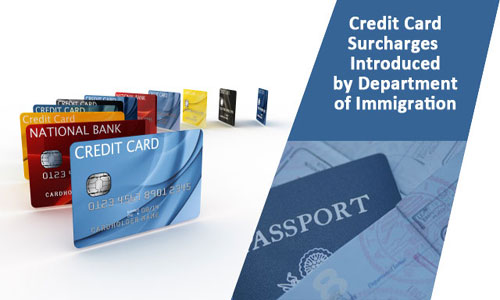 Credit card surcharges introduced by Australia Immigration department 
