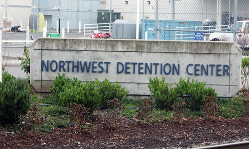 Detainees in an immigration detention centre in Tacoma, WA, on a strike