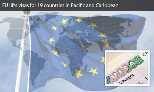 European Union provides visa-free privilege to 19 countries in the Caribbean and Pacific zone
